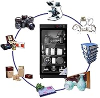 Vista 6 de INTBUYING Camera Dry Cabinet 50L Electronic Dry Cabinet for Camera Lens Storage with Lock 4 Layers Intelligent Temperature Humidity LED Screen