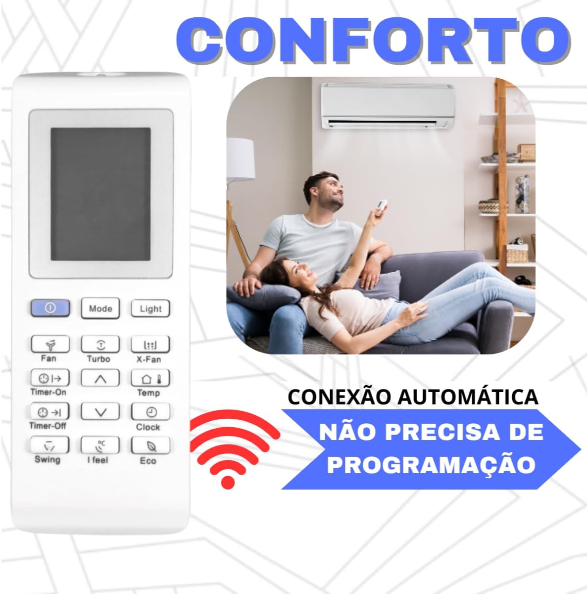 Controle Remoto Compatível com ELECTROLUX Ar Condicionado Ecoturbo Split Invert Hi-Wall