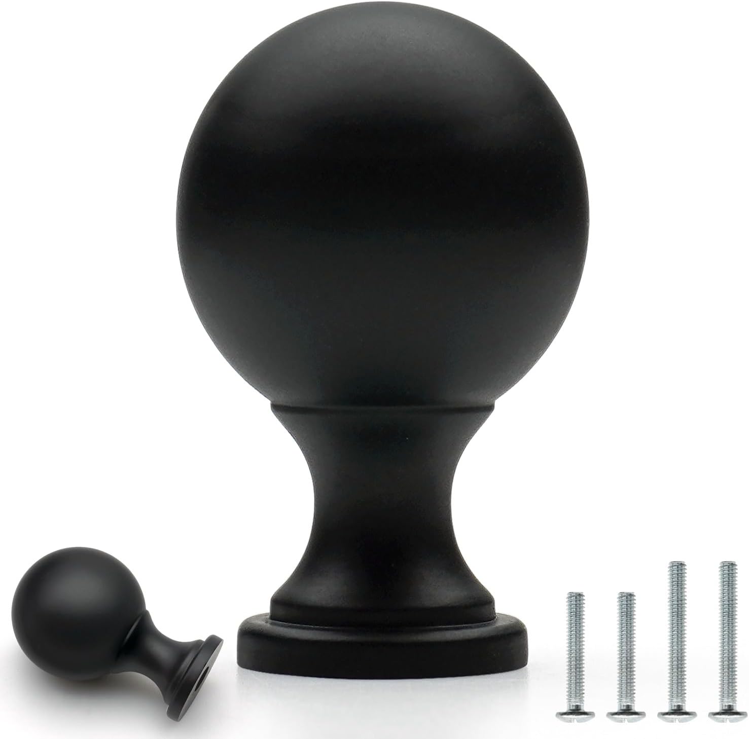 10 Pack Matte Black Cabinet Knobs 1 Inch/25mm Ball Knobs for Drawer Dresser Solid Zinc Alloy Kitchen Cupboard Handles Bathroom Furniture Hardware