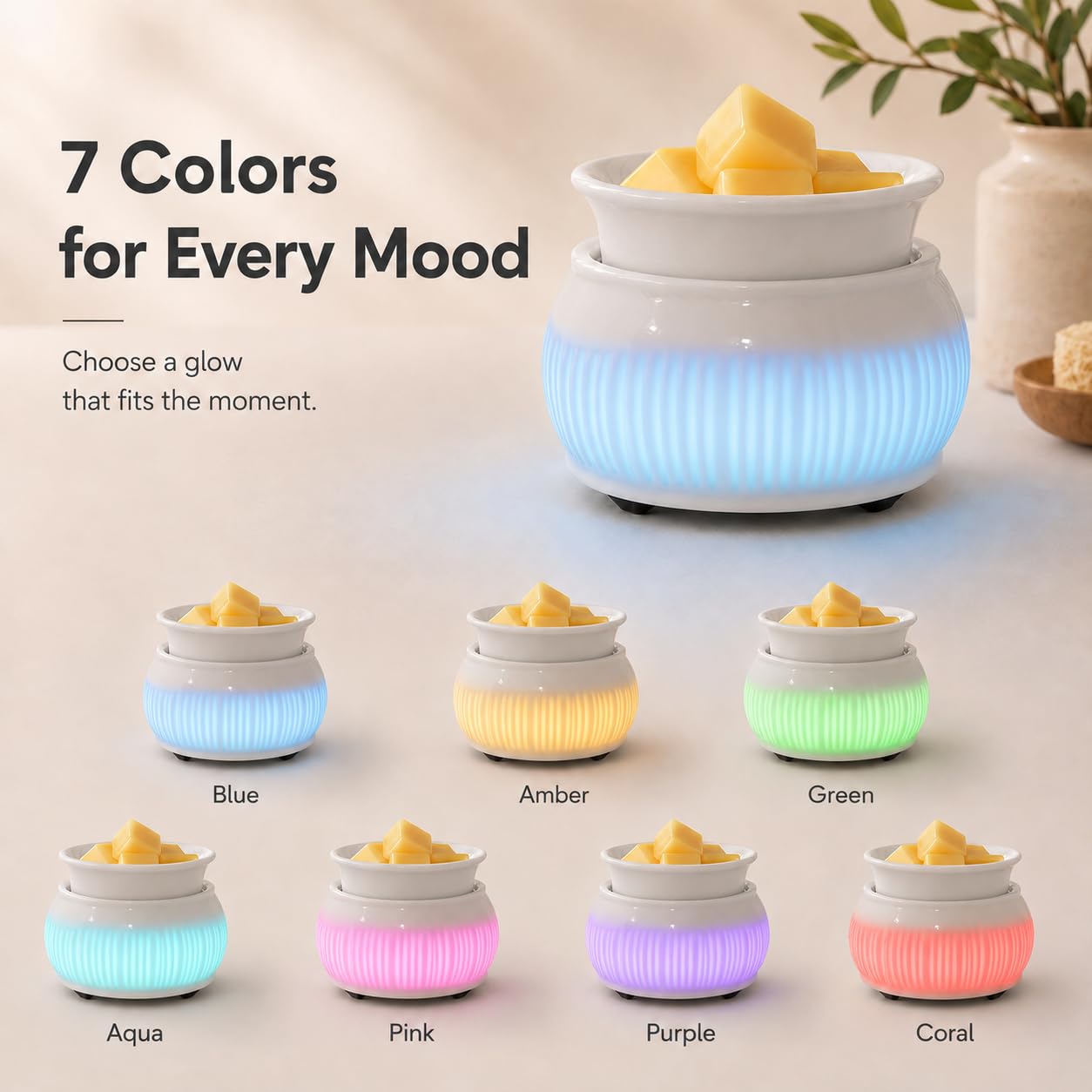 nawaza - Chauffe-Cire en céramique, Chauffe-Cire, Cire pour Cire parfumée, Bougies en Pot ou Huile Essentielle, brûleur de Cire pour Bougies, Cadeaux pour Spa, Maison, Bureau