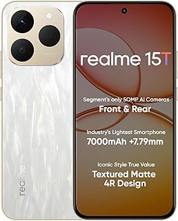 realme 15T 5G Smartphone 8+128GB 6.67inch Screen, 120Hz Display,7000mAh Battery,60W Fast Charge,Front &amp; Rear Dual 50MP Cam...