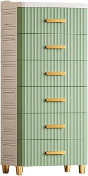 Chest, Drawer, Clothes Storage, Easy Assembly, Stable, Stylish, Plastic, Multi-functional, Stylish, Washroom, Bedroom, Home Use Green, 6 Tiers 17.7 x 11.8 x 39.4 inches 45 x 30 x 100 cm