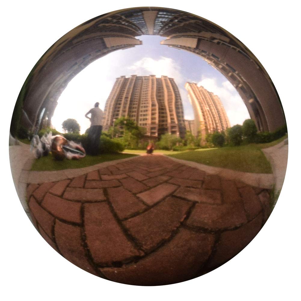 BECover 8 Inch Rose Golden Gazing Ball, Stainless Steel Garden Sphere, Mirror Globe, Colorful Garden Home Decor