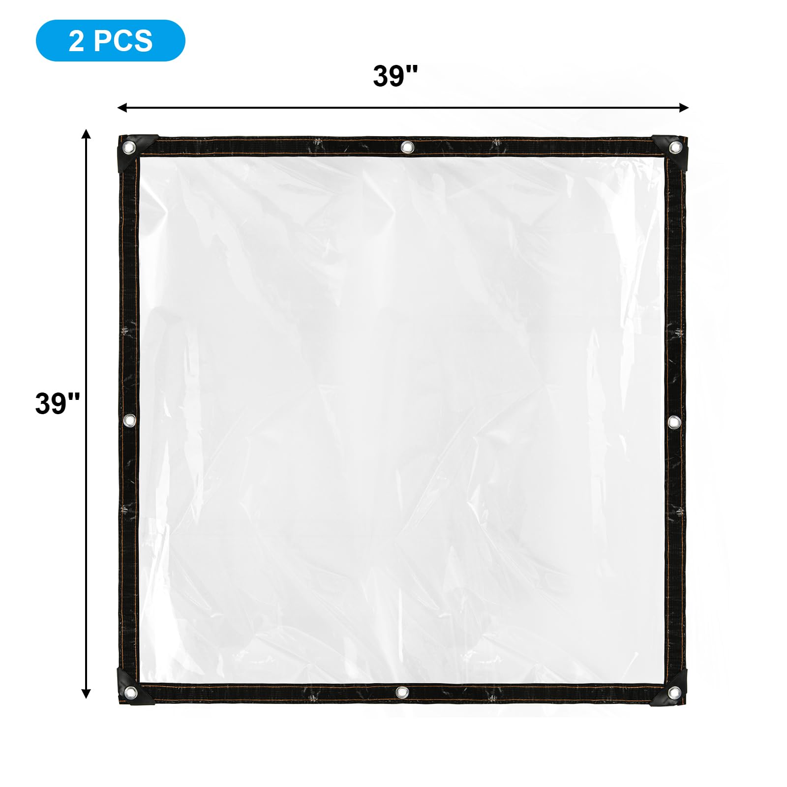 Cosmos 2 Pcs Clear Tarp Cover Heavy Duty Transparent Plastic