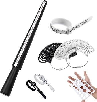 Ring Sizer Measuring Tool,Ring Measurer and Mens Ring Sizer,7pcs Rings Sizing Kit Us Rings Size 1-17