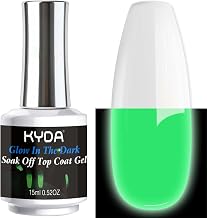 KYDA 15ml Glow In The Dark Nail Gel Top Coat, Luminous Nail Top Coat for Nail Art, Transparent Universal Nail Gel Seal Coat, UV LED Gel Polish, 0.52 fl oz
