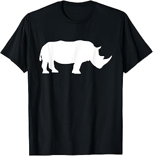 Rhino T-Shirt - Black Unisex Adult T-Shirt - Animal Print - Crew Neck - Short Sleeve - Modern Style - Casual Wear - All Seasons