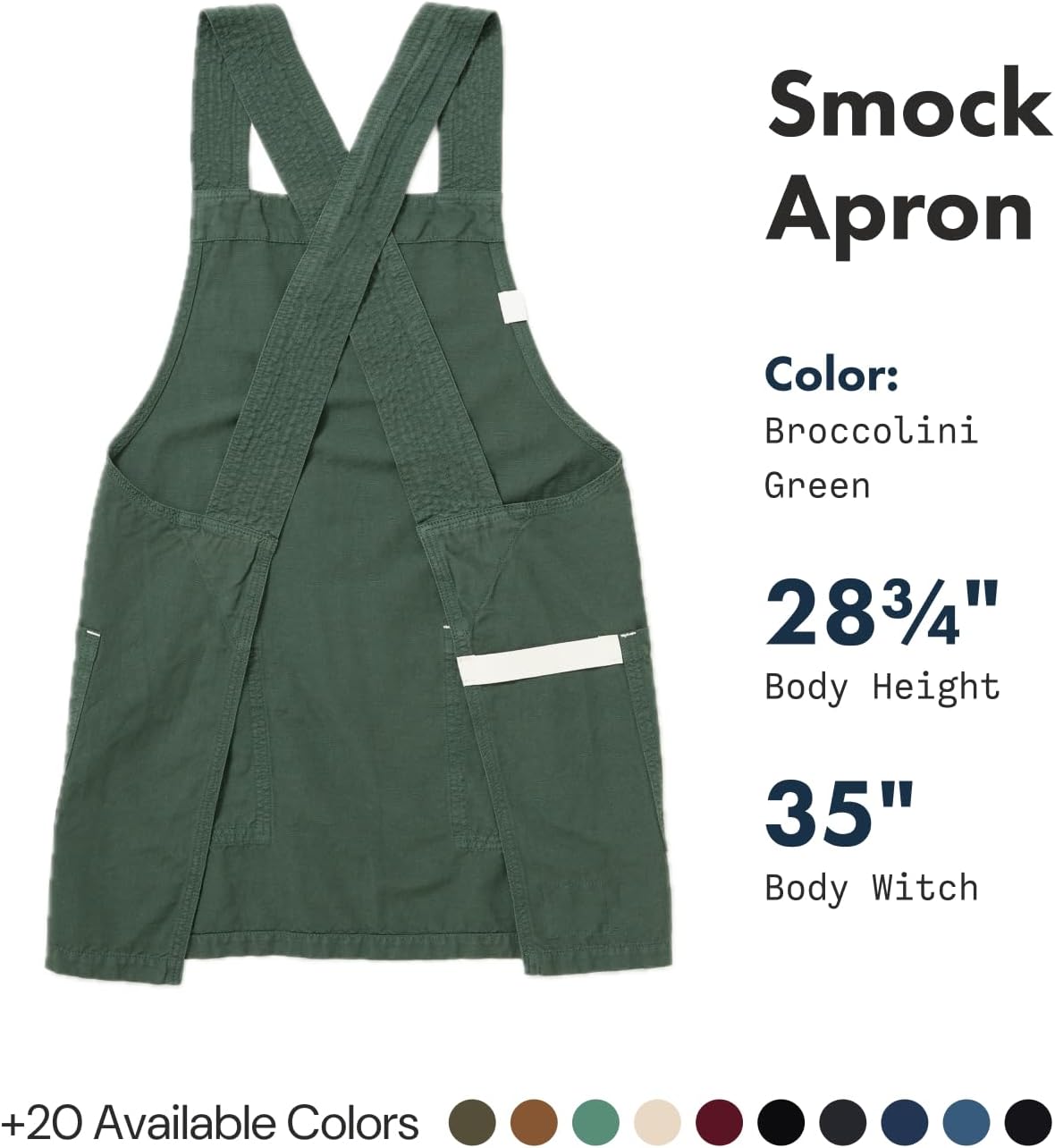 hedley & bennett Smock - Professional Chef Smock with Pockets & Cross Back Straps for Cooking & Grilling - Kitchen Aprons
