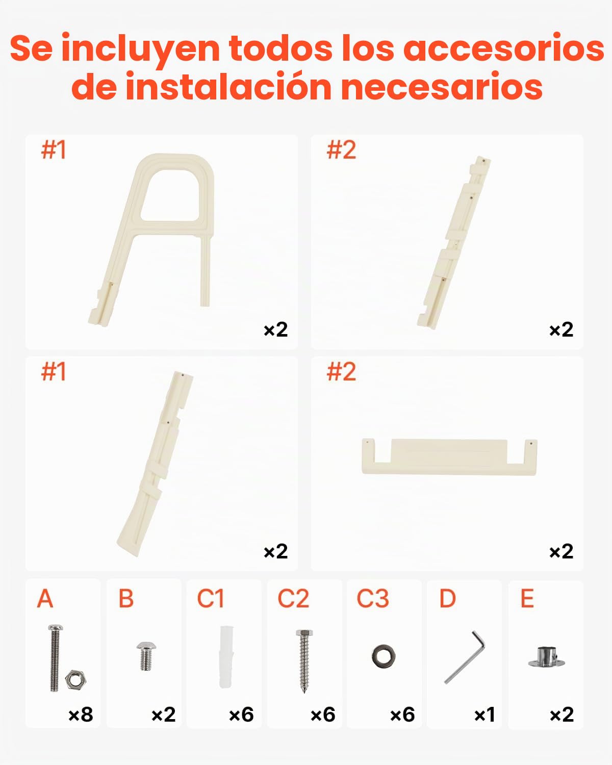 VEVOR Escalera para Piscina con Pasamanos Dobles de 5 Escalones con Inclinación de 75°, Escalones Resistentes Antideslizantes, Carga de 136 kg, para Piscinas Enterradas y Elevadas, 810 x 605 x 1790 mm