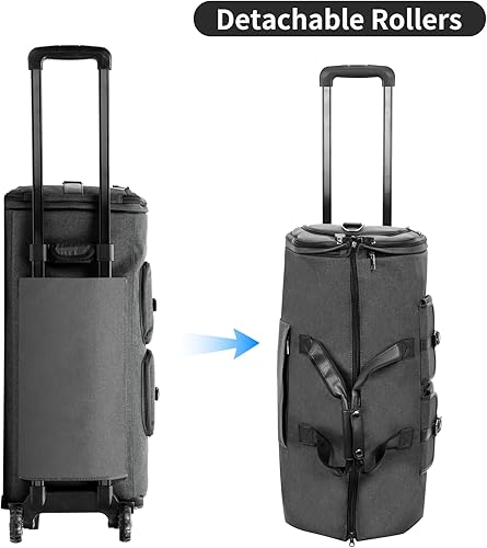 Miniatura 2 de LemoHome Bolsas de ropa con ruedas para viajes, bolsa de lona convertible, bolsas enrollables para viajes, bolsa de ropa con ruedas, equipaje