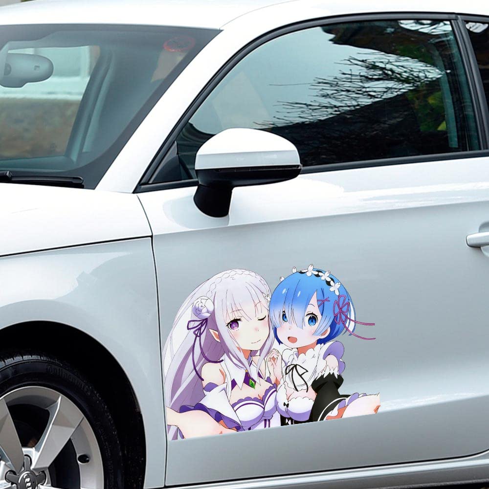 Amazon | EARLFAMILY 43cm かわいいエミリア レム 痛車 ステッカー車の
