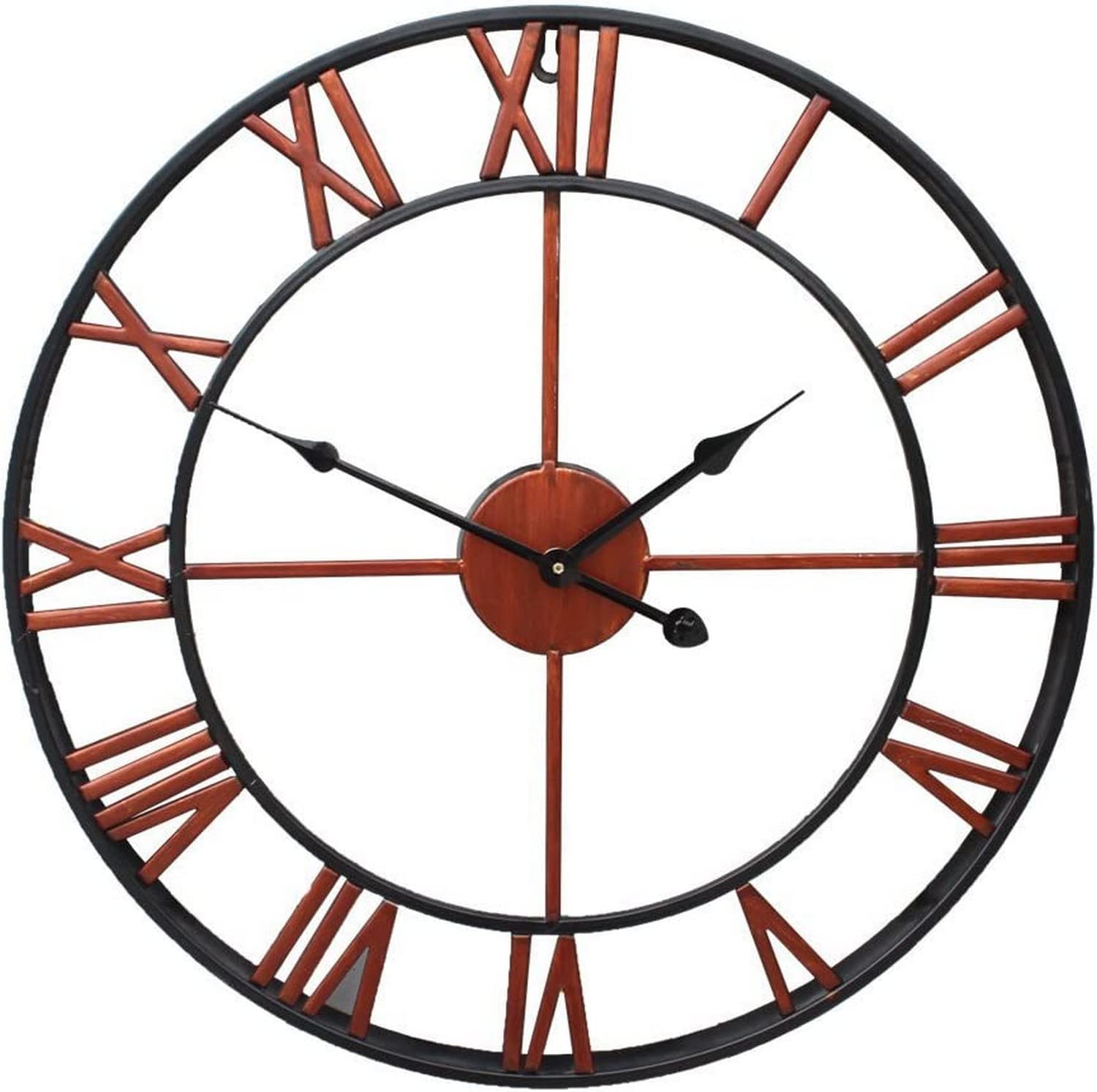 SaryEdge Wall Clock Modern Art Wall Clock Large Wall Clock, with 3D Roman Numerals, Silent Movement Non Ticking and Operated for Living Room, Office Bedroom Wall Decor Clo-S,Copper,Copper-18 inch