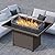 EAST OAK 44'' Propane Fire Pit Table, 60,000 BTU Gas Fire Table w/Aluminum Frame, H Type Burner and Tempered Glass Tabletop, CSA Listed Outdoor Patio Firepit with Wind Guard, Fire Glass and Lid, Brown