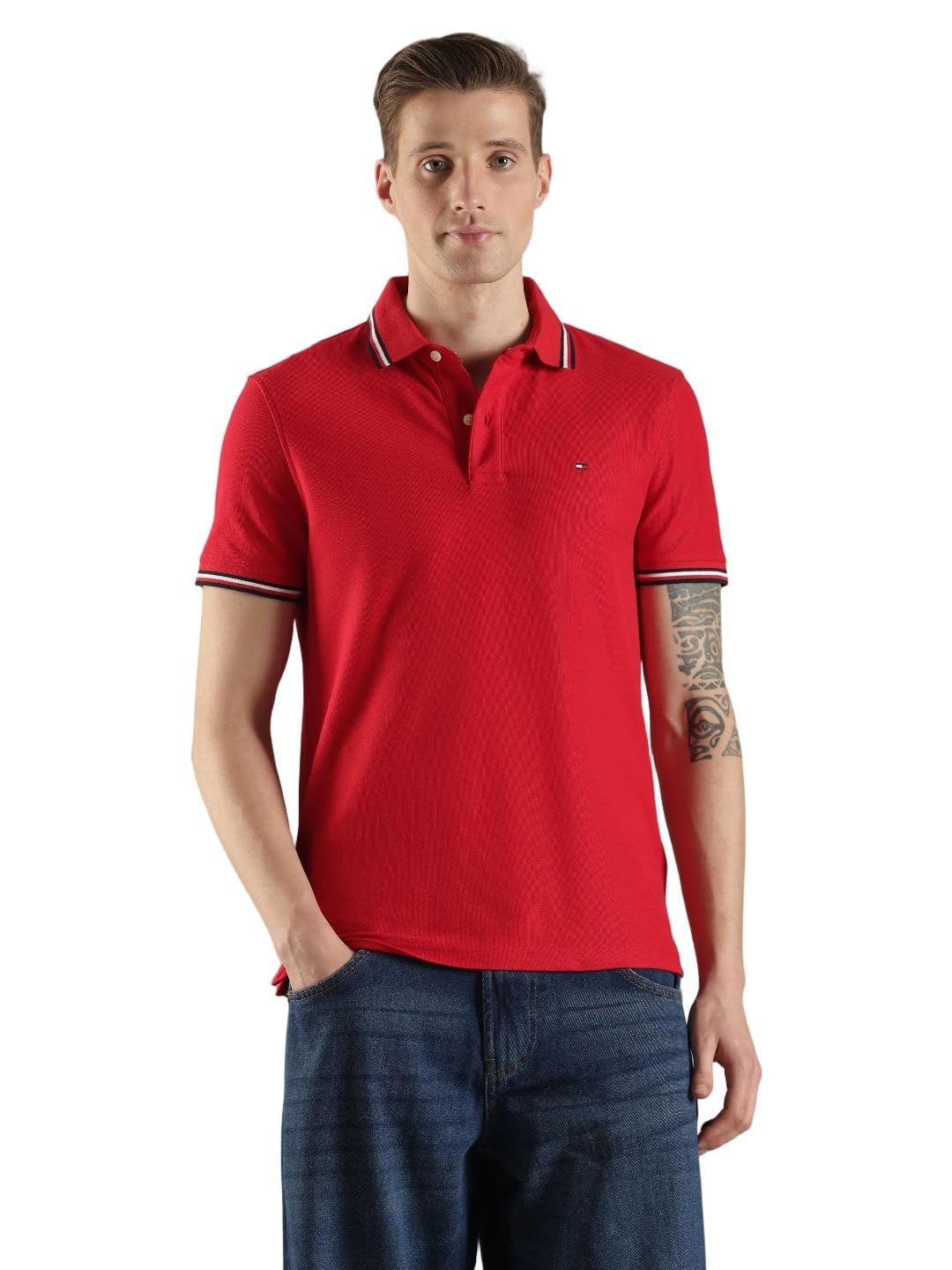 tommy hilfiger Solid Regular fit Cotton Polo t-Shirt-picture-33