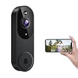 1080P Smart Wireless Video Doorbell Camera, Night Vision, Real-Time Alerts, AI Human Detection, Two-Way Talk, Cloud Storage, Night Vision, Battery Rechargeable(Receiver not Included)