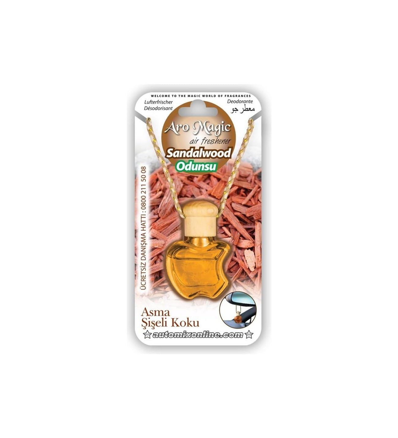 Automix Aromagic Asma Şişeli Koku Odunsu | Araç ve Oda İçin Kalıcı ve Ferah Aroma
