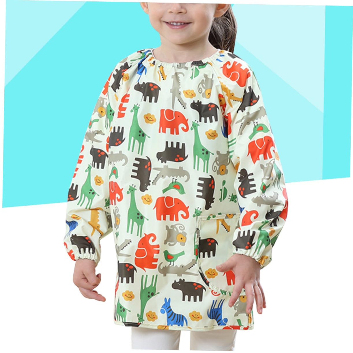 VICASKY Tablier Peinture Imperméable Garçon Fille S Blouse Art à Manches Longues Jaune Protection Taches pour Activités et Dessin