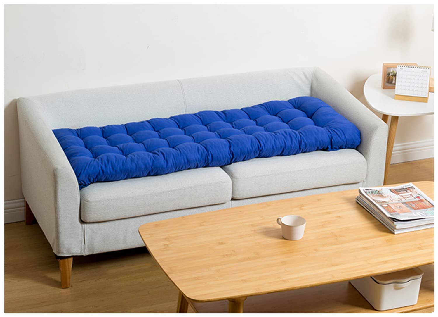 Cuscino per panca a 2 o 3 posti, 8 cm di spessore, ideale per panca da giardino, sdraio o sedia da tavolo, per interni o esterni (170 x 55 cm, grigio)