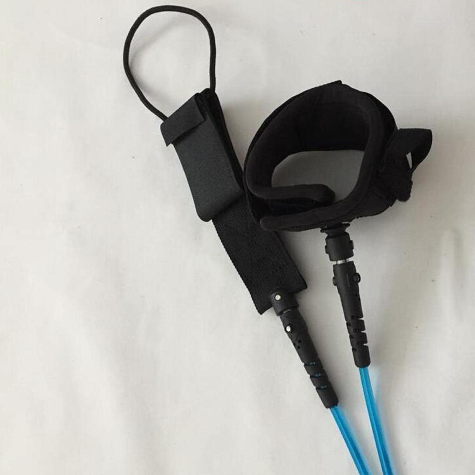 CAQYPVH Surfboard Leash, Elastic Cord Surf Board Leg Rope Straight Stand Up Paddle Board Leash, SUP Wrist Strap for Stand Up Paddle Boards, Water Sports, Blue, 8ft