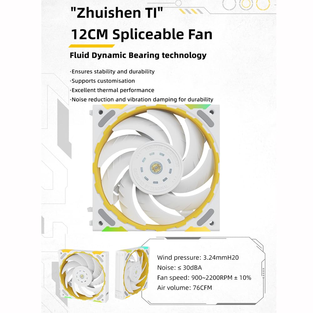 Yeston Zeus Liquid CPU Cooler Controllo Intelligente della Temperatura per Desktop con Schermo Monitor LCD, PWM900~2200RPM per Processori e (#3)