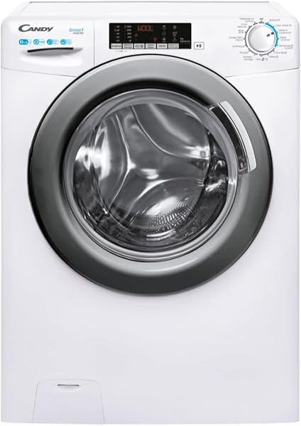 CANDY - Lave-Linge Séchant - Machine à Laver Séchante 10+ 6kg/1400 trs/min - Classe Énergétique A - 15 Programmes - Ecran Digital, Fonction Vapeur - Blanc - 85 x 60 x 54 cm - Modèle CSWS4106TWMRE/FR - 1