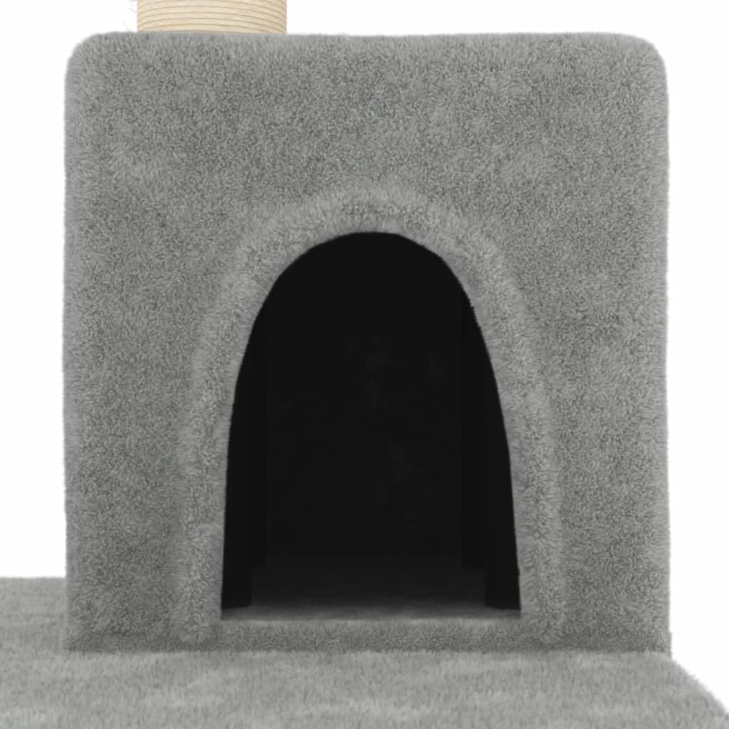 Rascador para Gatos con Postes de sisal Gris Claro 123 cm, ShGaxin Rascador Gato, Arbol Rascador para Gatos, Gatos Accesorios, Torre Gatos, Arranhador para Gatos, Casa para Gatos