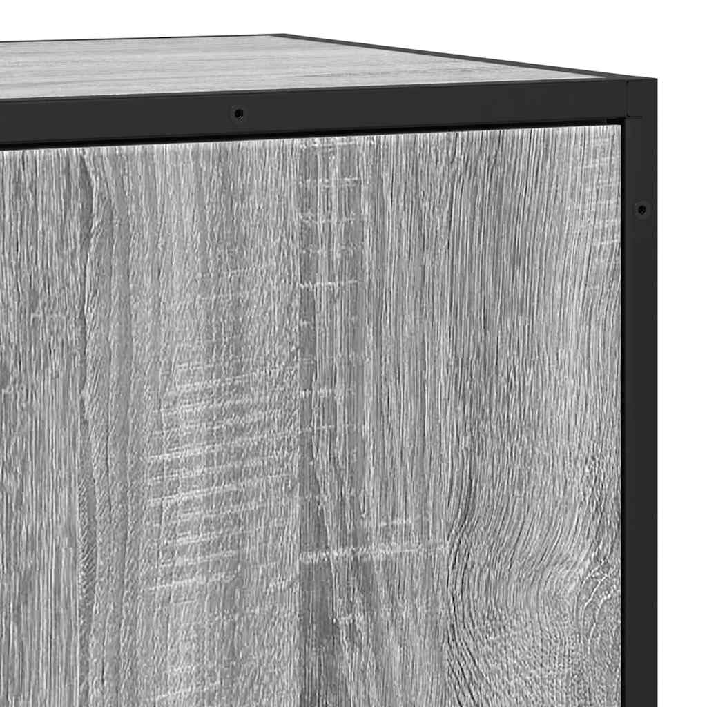 Aparador moderno con aspecto industrial de madera y estructura de metal, mueble de almacenamiento estable para platos de comedor, aparador con tres estantes y puertas para un uso óptimo
