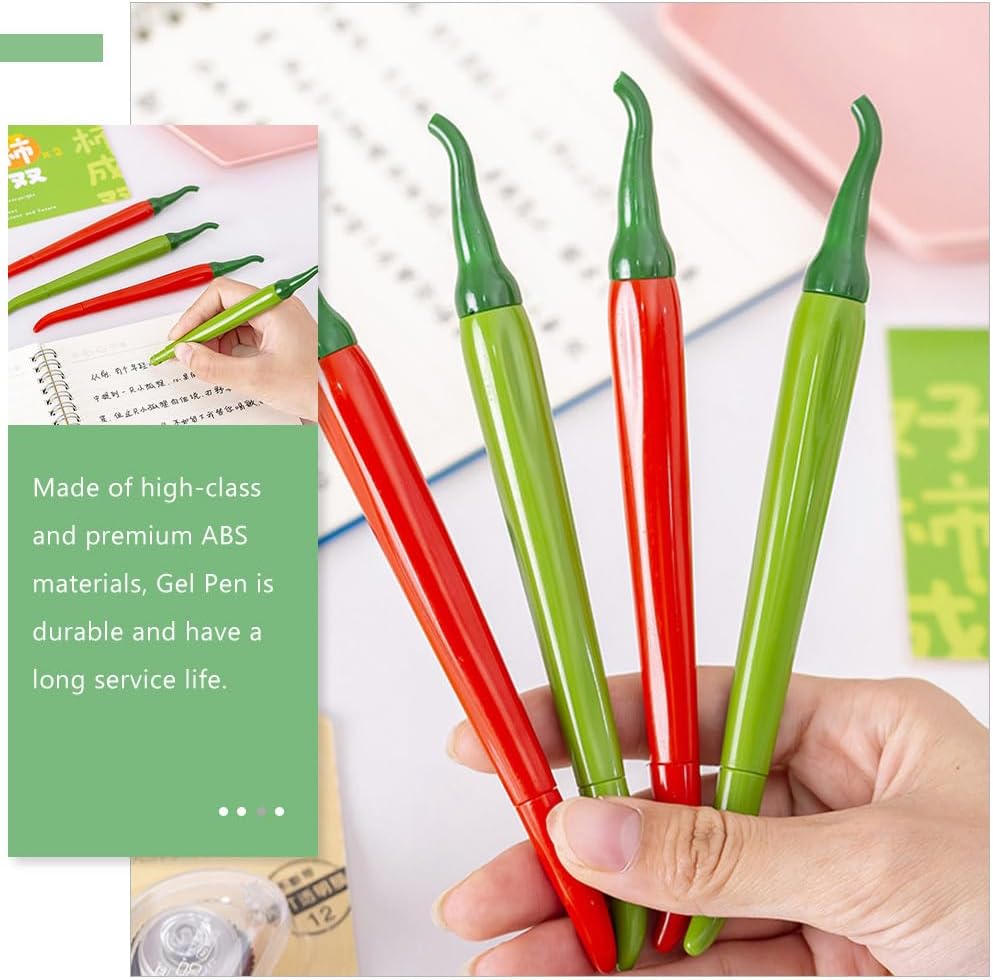 Operitacx 60-Pack Chili Shaped Gel Ink Pens for Students Smooth Writing Vegetable Novelty Pens for Journaling School Prize Gift