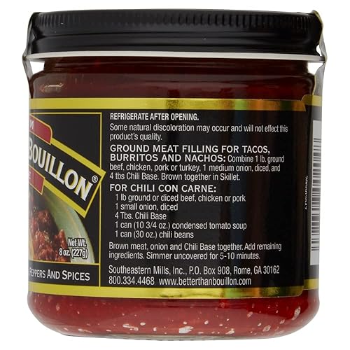 Miniatura 5 de Better Than Bouillon Base de chile, hecha de chiles tostados seleccionados y especias, base mezclable para mayor sabor, tarro de 8 onzas (paquete de