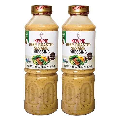 Miniatura 1 de KEWPIE Aderezo de sésamo tostado profundo  Aderezo japonés audaz y versátil para ensaladas estilo restaurante  Marca de confianza para chefs