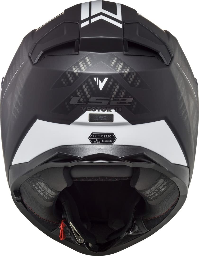 LS2, Casco Moto Integrale VECTOR II SPLITTER Matt Black White, 4XL