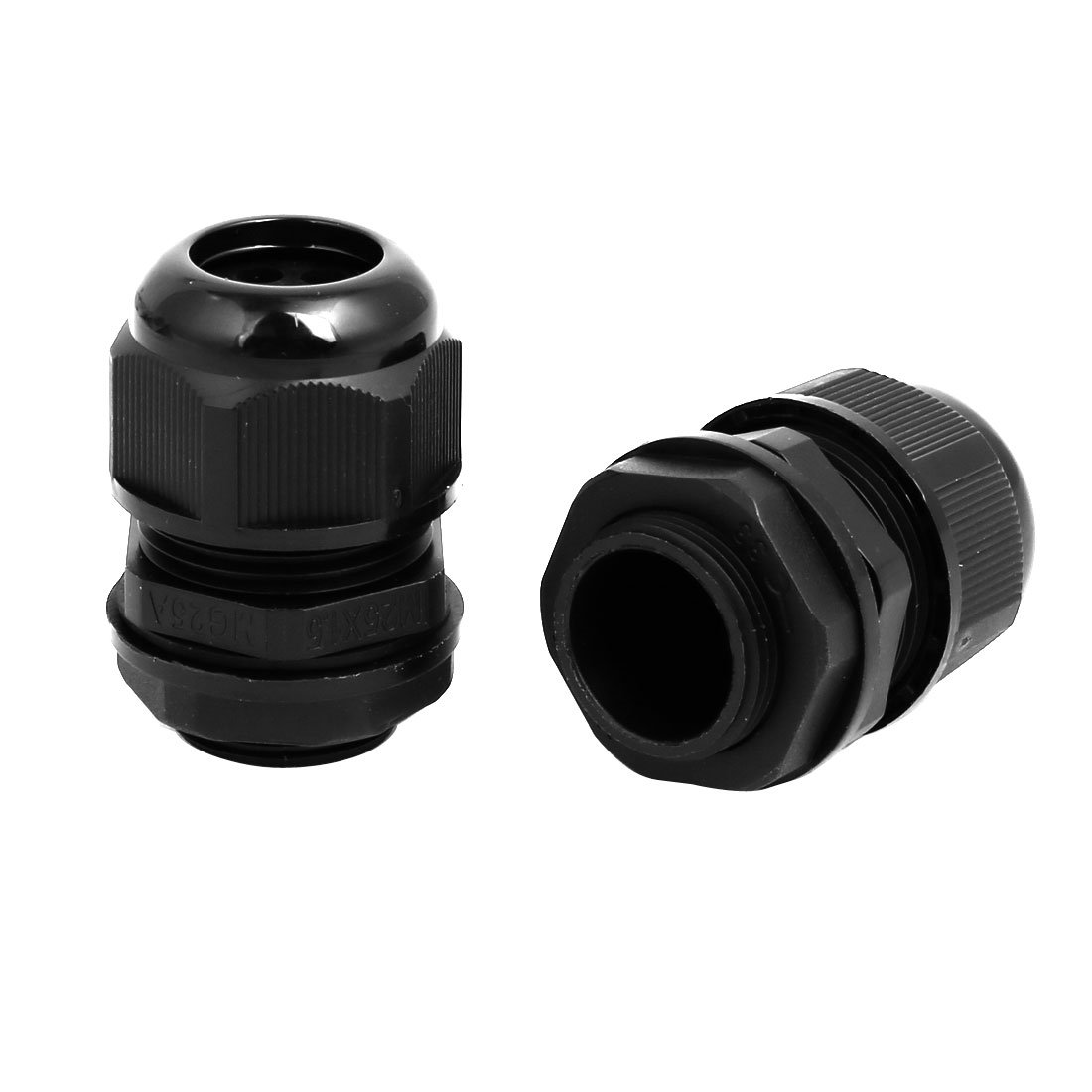 Aexit M25x1.5mm 3.6mm-5.2mm Transmission Range Nylon 6 Holes Adjustable Cables Gland Gray 5pcs