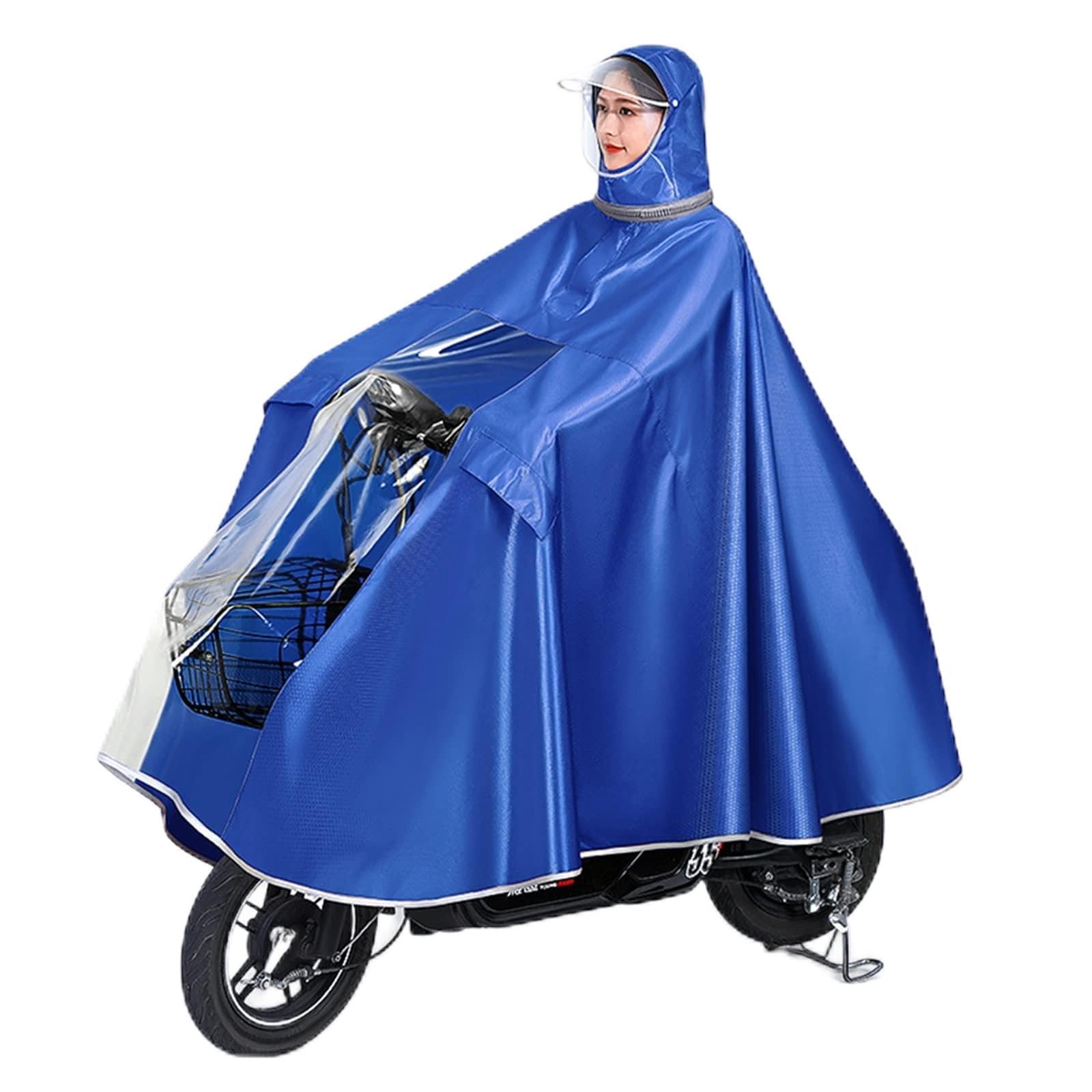 TBDdsd Cycling Raincoat, Cycling Raincoat,Rain Hooded for Bike, E-Bike, Scooter(Blu,M)