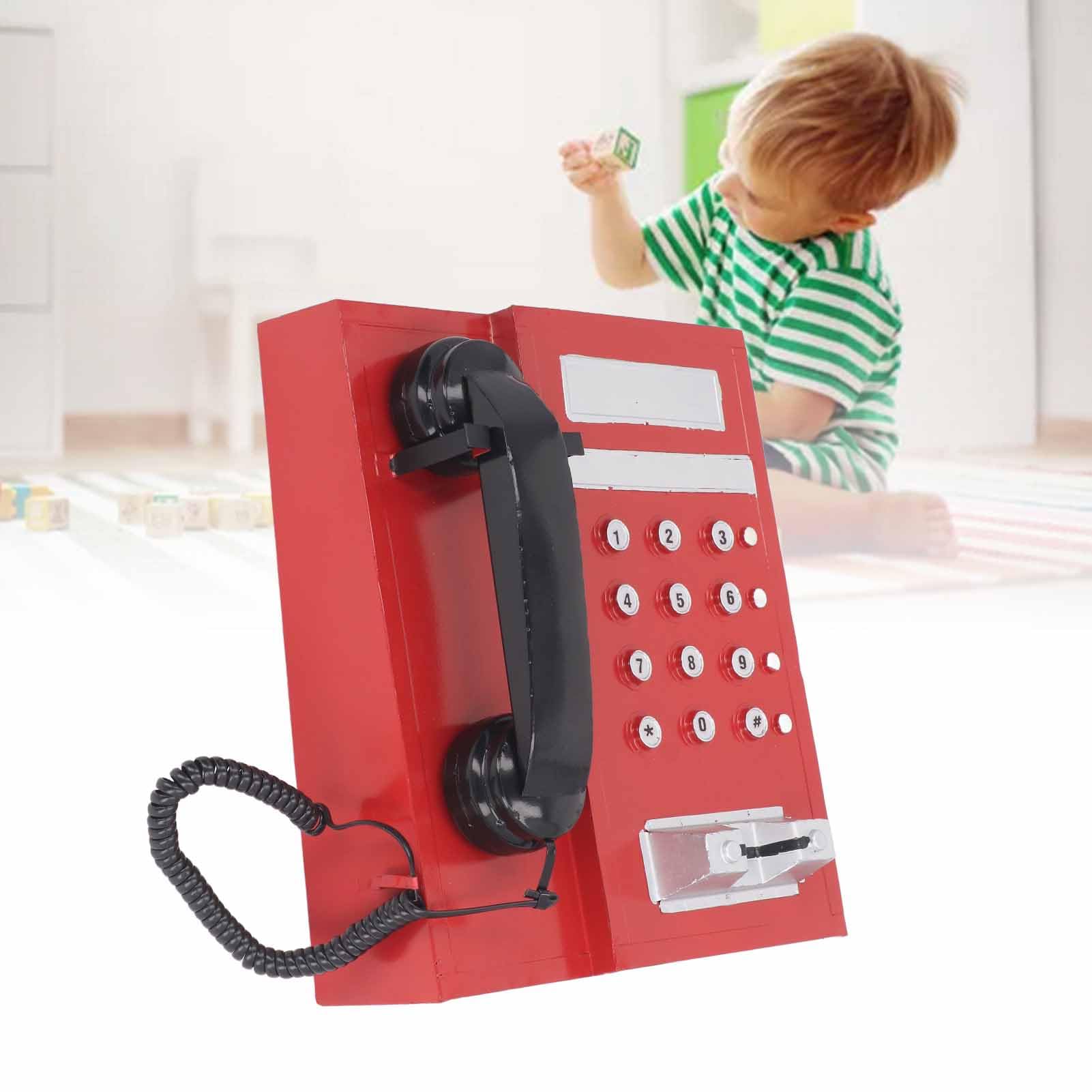 Modello di telefono retrò, simulazione modello di telefono vecchio stile squisito innovativo, modello di telefono in stile vintage per giochi di ruolo fotografici, oggetti di (Rojo)