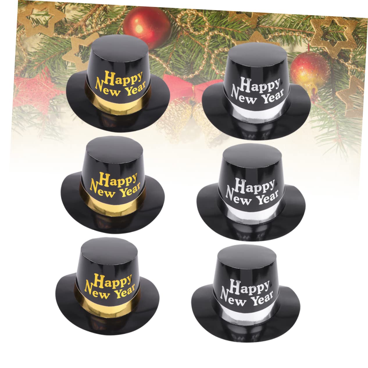 COLLBATH 2 Sets Neujahrs-partyhüte Weicher Bequemer Zylinderhut Aus Papier Für Silvesterfeierlichkeiten 6 Stück X 2