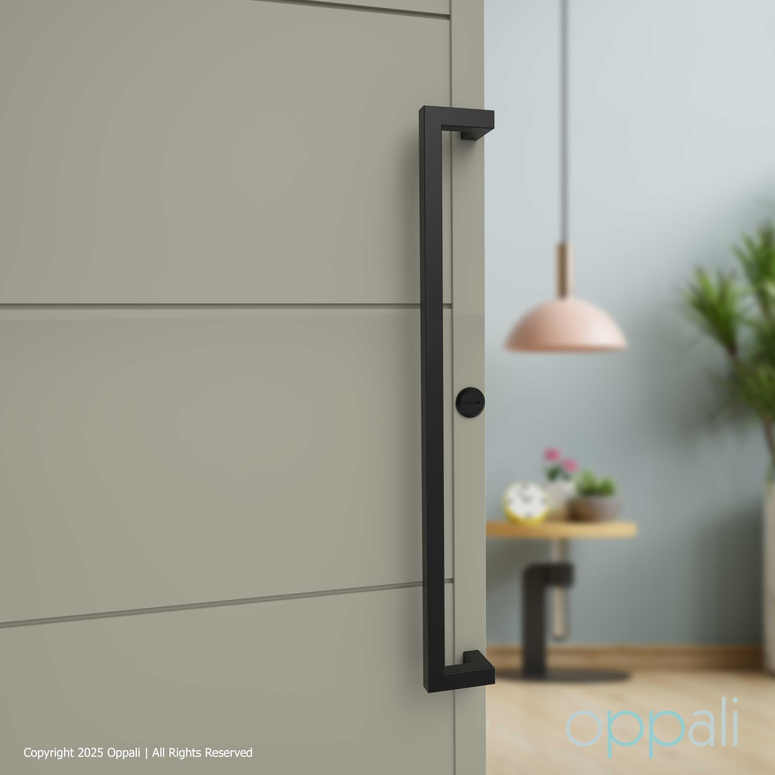 Maniglione per porta d’ingresso in acciaio inox 304 Nero Art.526 | Offset Pull Handle | T-Bar quadrato | 50cm Lunghezza totale