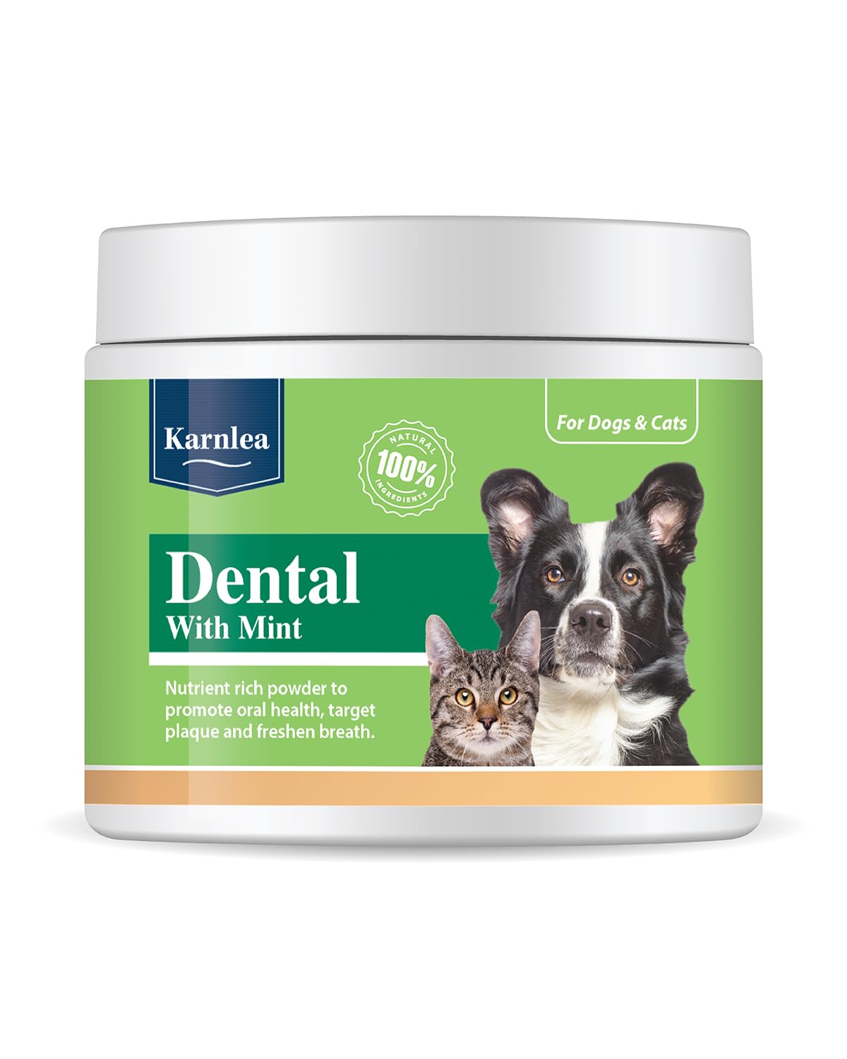 KARNLEA Dental with Mint Plaque Off for Dogs & Cats, green, 200g