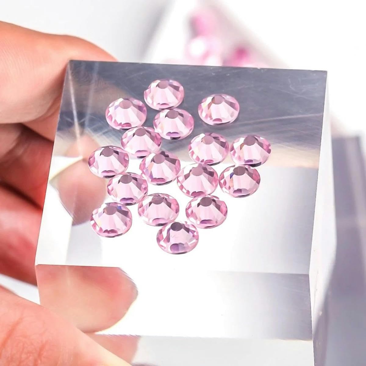 Rosa chiaro/Rosa/Fucsia Vetro 3D Nail Art Strass SS3~SS34 Unghie in Decorazioni non hotfix-Viola chiaro-SS20 1440 pezzi