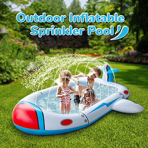 Josen Sprinkler For Kids Outdoor Water Toys,Baby Splash Pad,Inflatable Kiddie Pool For Toddlers,Includeding 4 Rubber Ducks Bath Toys, Birthday Gifts For Boys And Girls - Spacecraft #TOP2