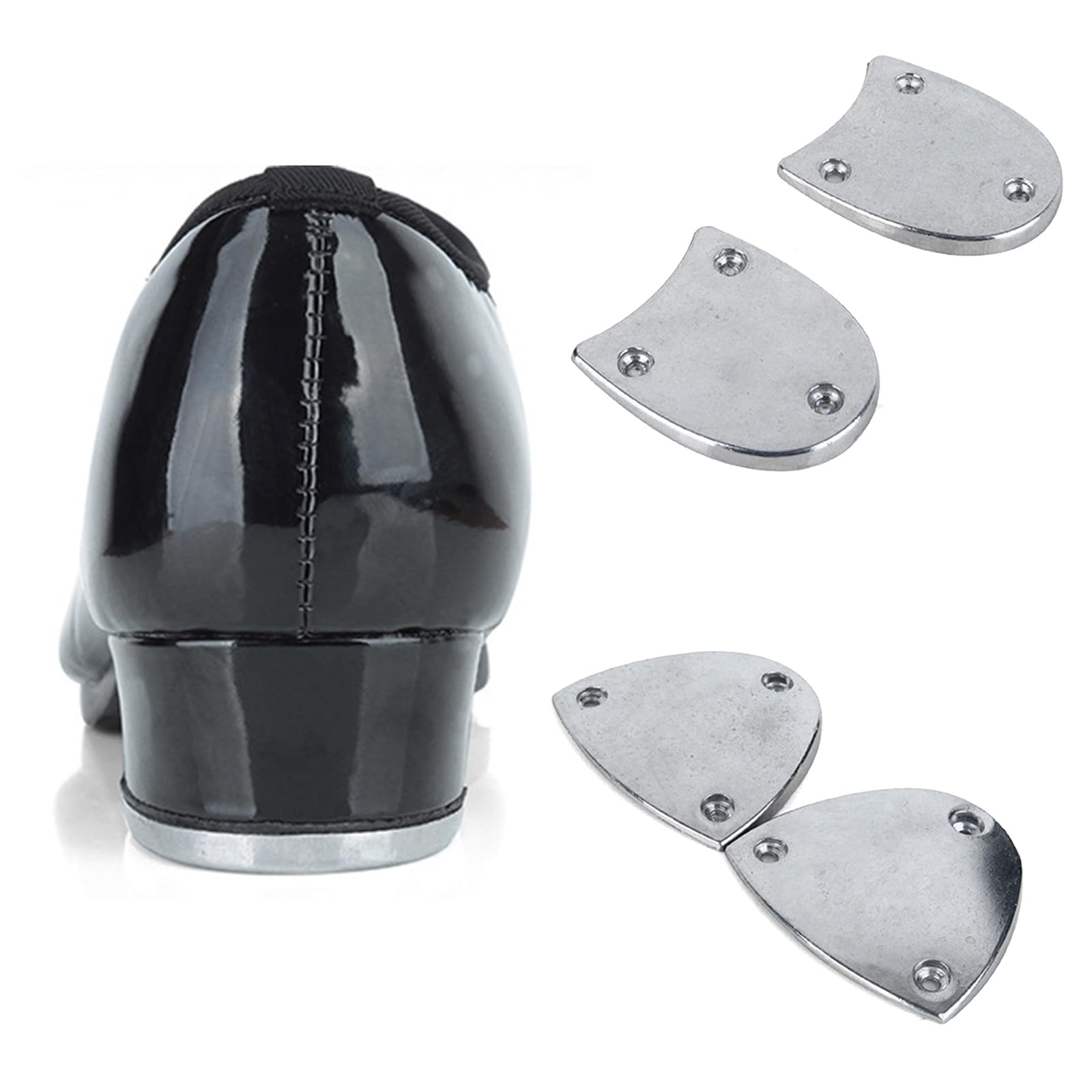 1 Paar Absatzplatten aus Metall, Sohlenschutz, Pads, Schutz, Gewindebohrer, Tipps, Reparaturset mit Schraubnägeln für Schuhstiefel, Stepptanz Schuhzubehör aus Metall
