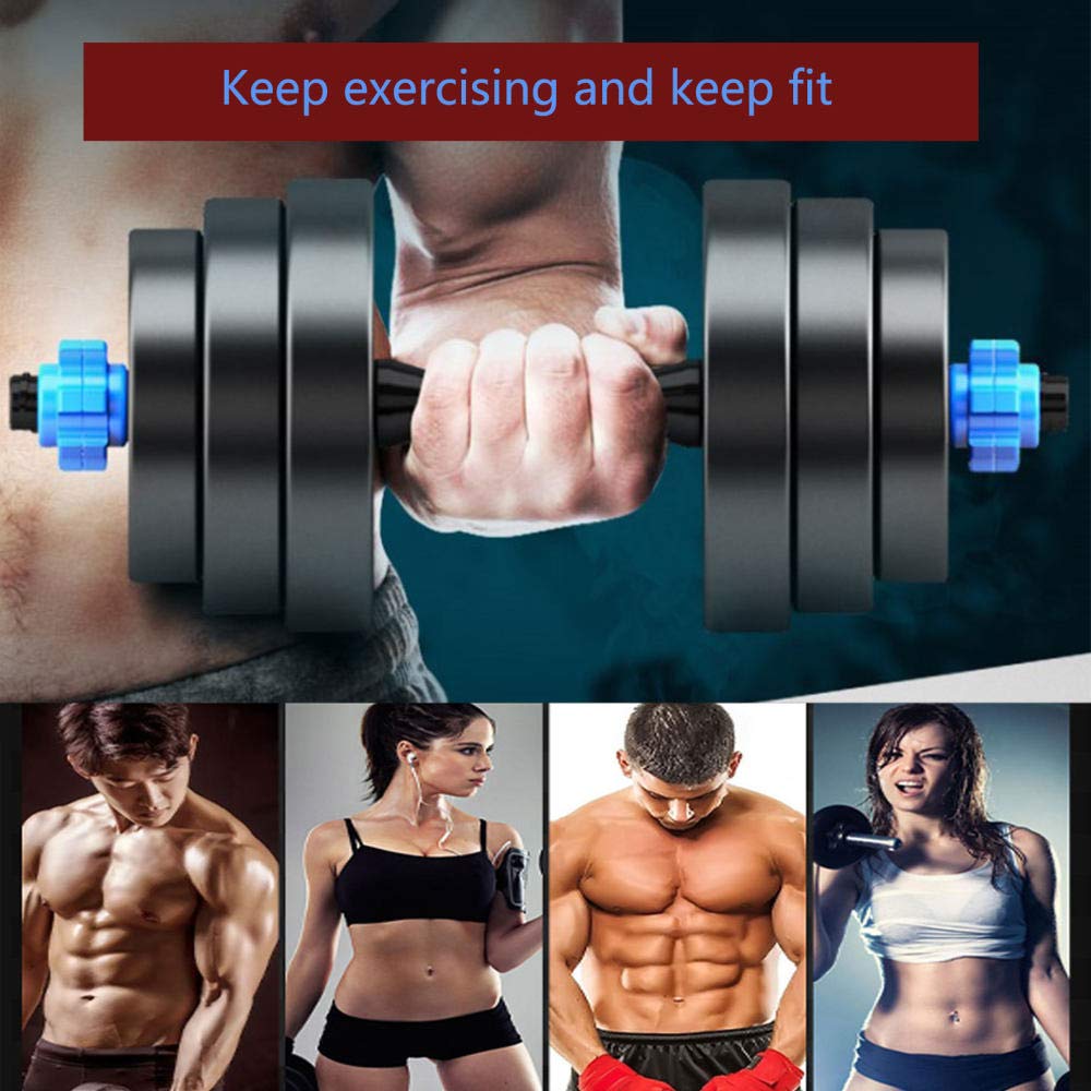 NHJDFB Dumbbells Set 2 in 1 Adjustable Free Weights Barbell Set for Bodybuilding Fitness Weight Lifting Training of Gym Equipment,10kg