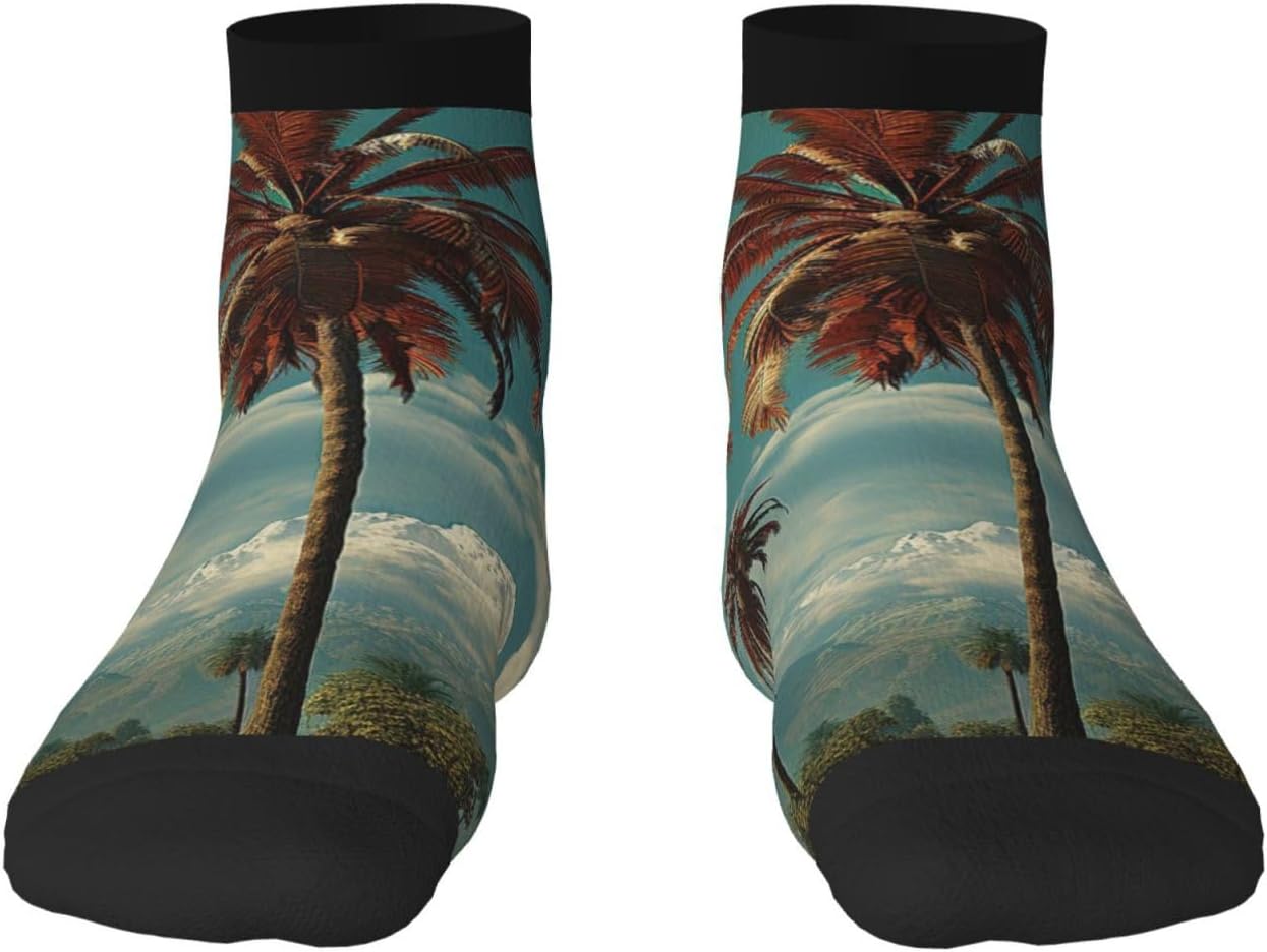 Socks for Women Men Breathable Warm Boot Socks Palm Tree Calf Sock for Hiking Work