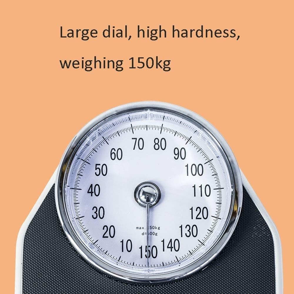 Báscula para médicos con tallímetro, báscula mecánica, con tallímetro, báscula Digital de Columna, Esfera analógica Grande, Error Ajustable, 150 kg/190 cm (Negra)