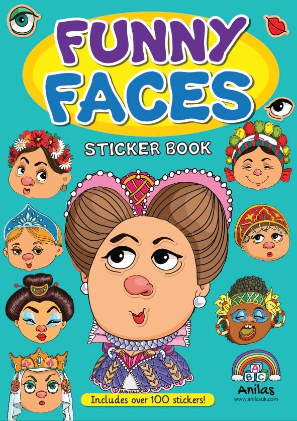 Anilas Set of 2 Funny Faces Sticker Book & Big Dreams for Little Girls Activity Book Ideal for Children Aged 3-8 - Image 2