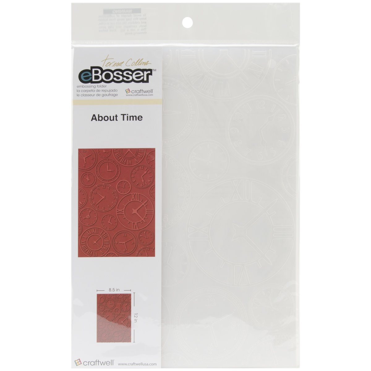 Craftwell USA About Time Teresa Collins Embossing Folder, 8.5 by 12-Inch