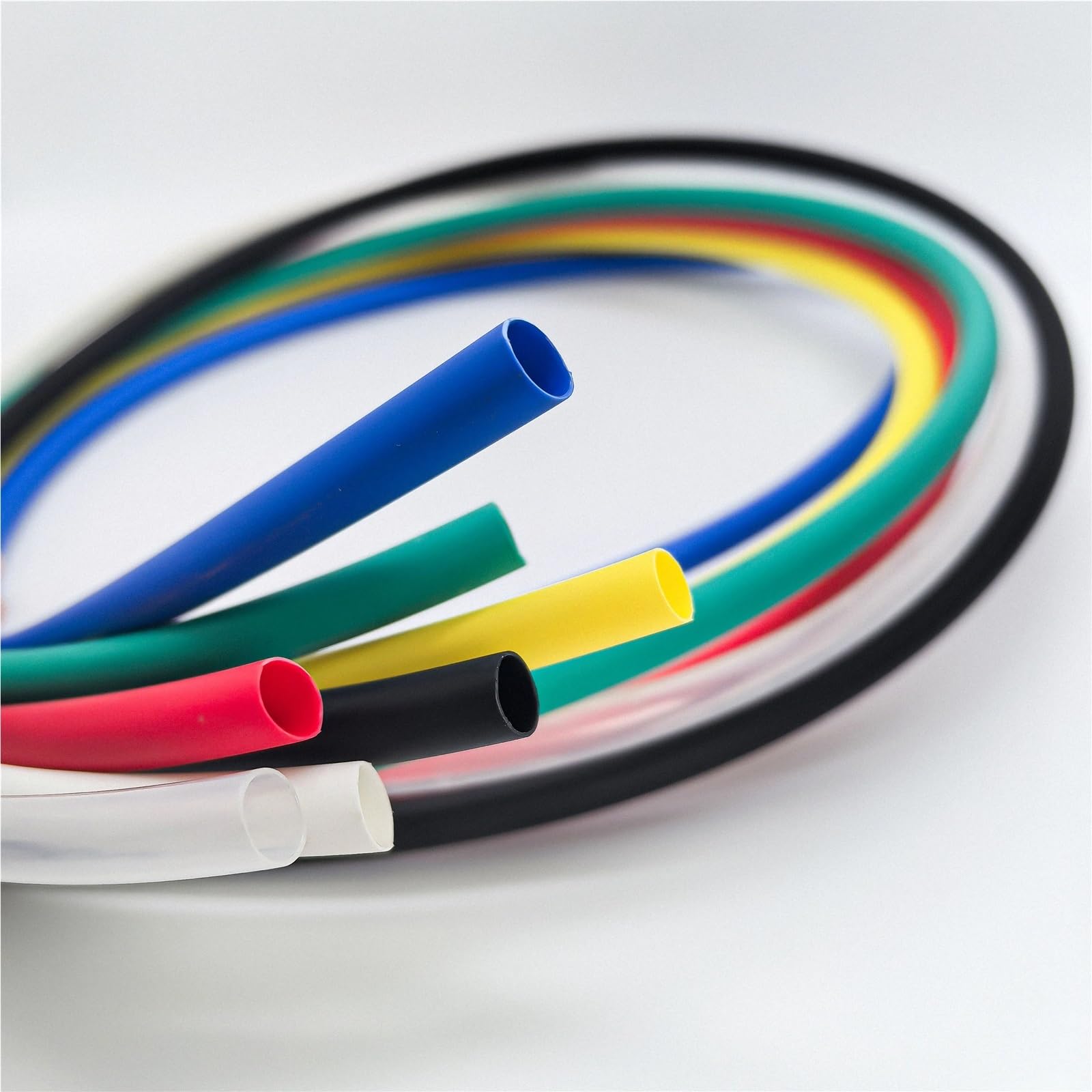 Tubo termorretráctil de Doble Pared de PE 3:1 con Adhesivo, Φ1,6 mm - Φ50 mm, Siete Colores, 1 m-5 m(White,9.5MM_5M)