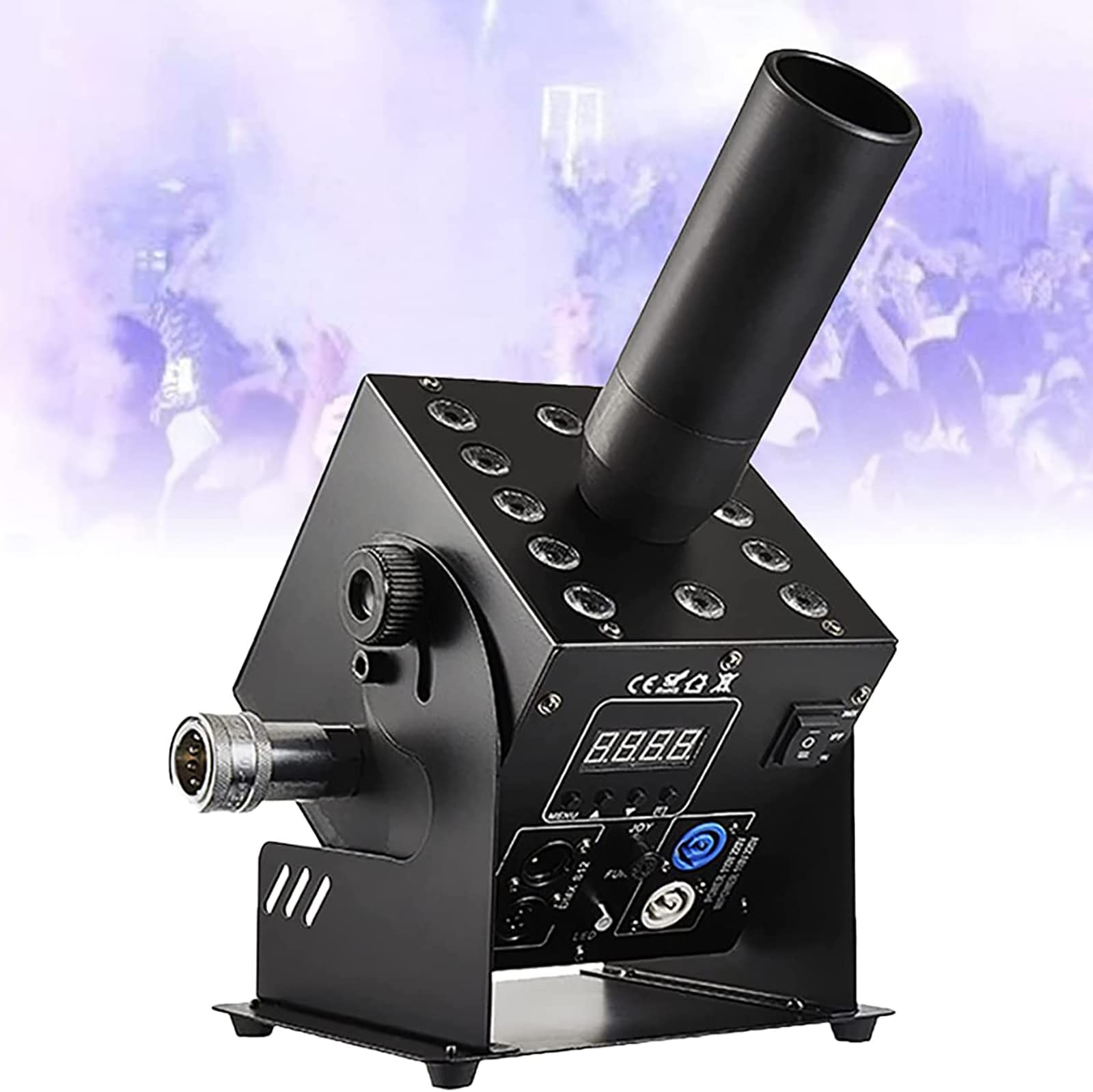 NVIVN Fog Machine CO2 Jet Machine Professional Disco Club Dry Ice Fog, with 12 LED, DMX512, for Wedding, Party, Halloween & Stage Effect