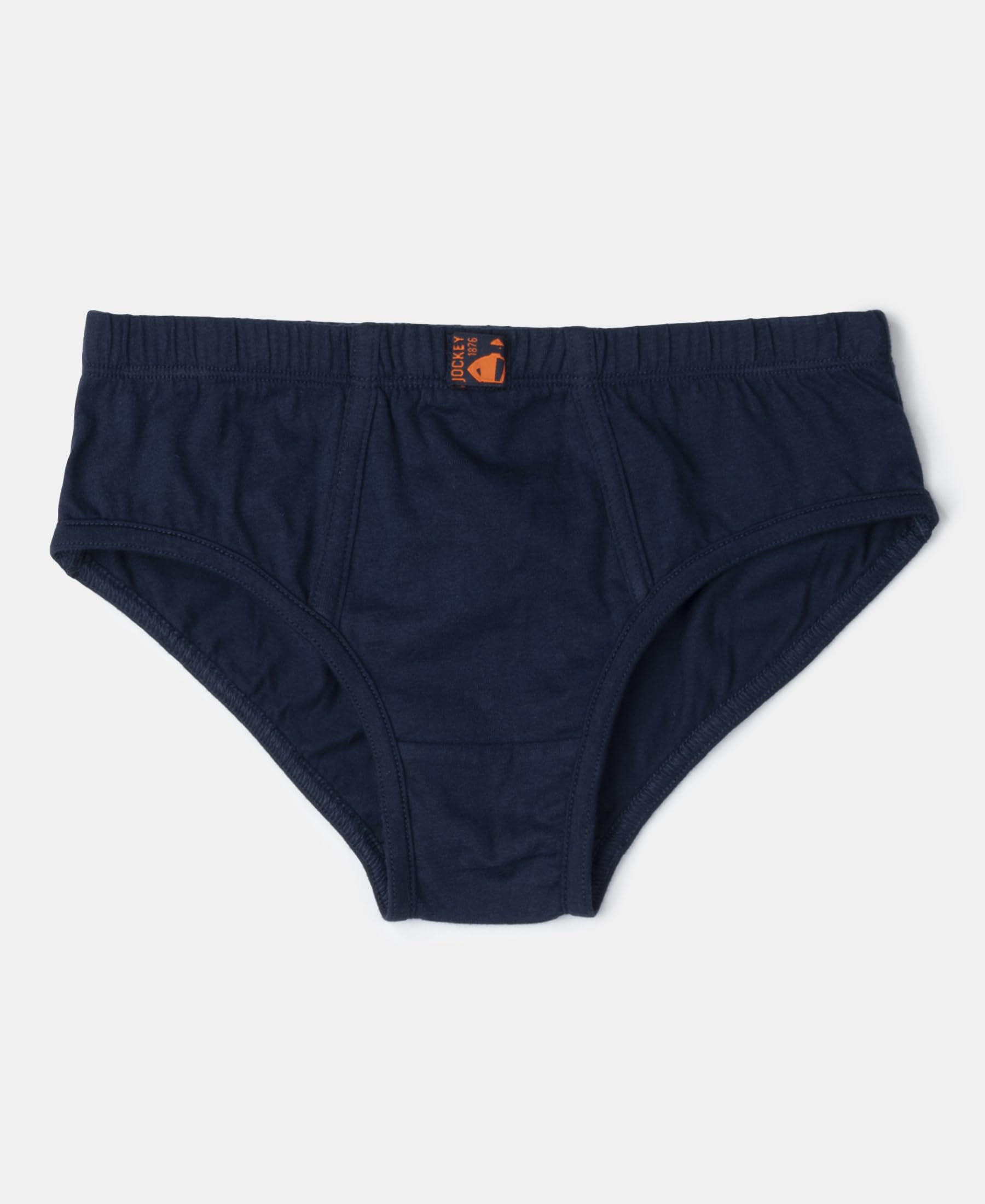 Jockey 3035 Boys Super Combed Cotton Solid Brief with Ultrasoft Waistband (Pack of 3)_Coronet Blue, Dandelion Yellow & Navy_9-10 Yrs - Image 7 thumbnail