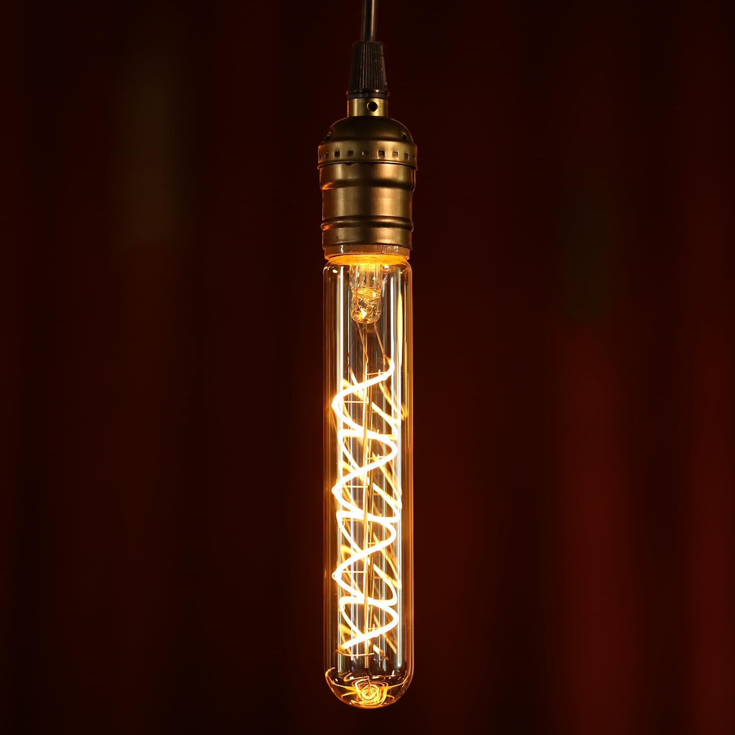 TORCHSTAR LED Vintage Spiral Filament Bulb T10 4 5W 7 17inch Long Tubular Edison Light Bulbs E26 Base — view 2