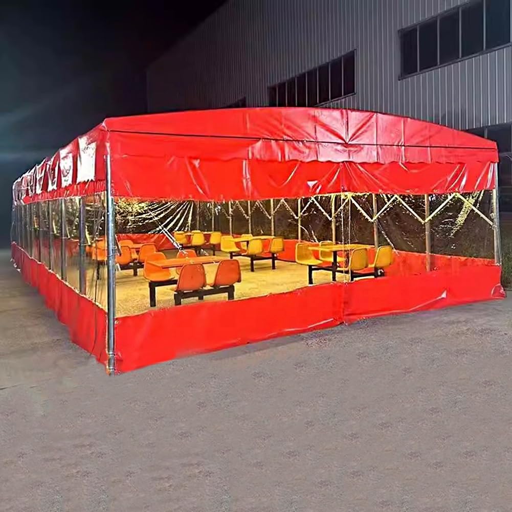 Lona transparente de PVC de 4 x 7 m, materiales de limpieza industrial, impermeable, protección contra la lluvia, panel transparente, toldo resistente